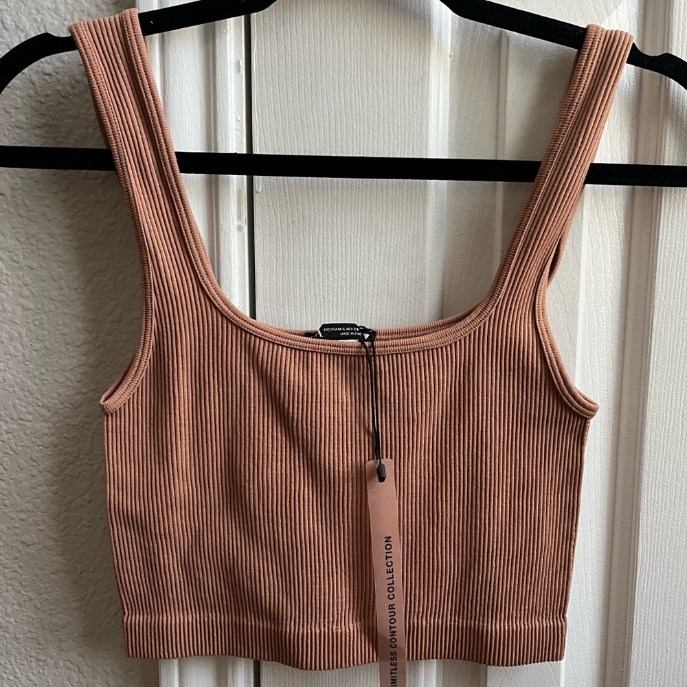 Ribbed Tan Crop Top
